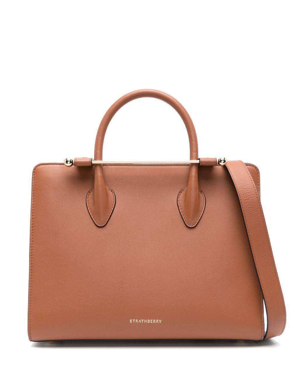Strathberry - Strathberry Midi Tote totebag - dam - kalvskinn - OS - Brun
