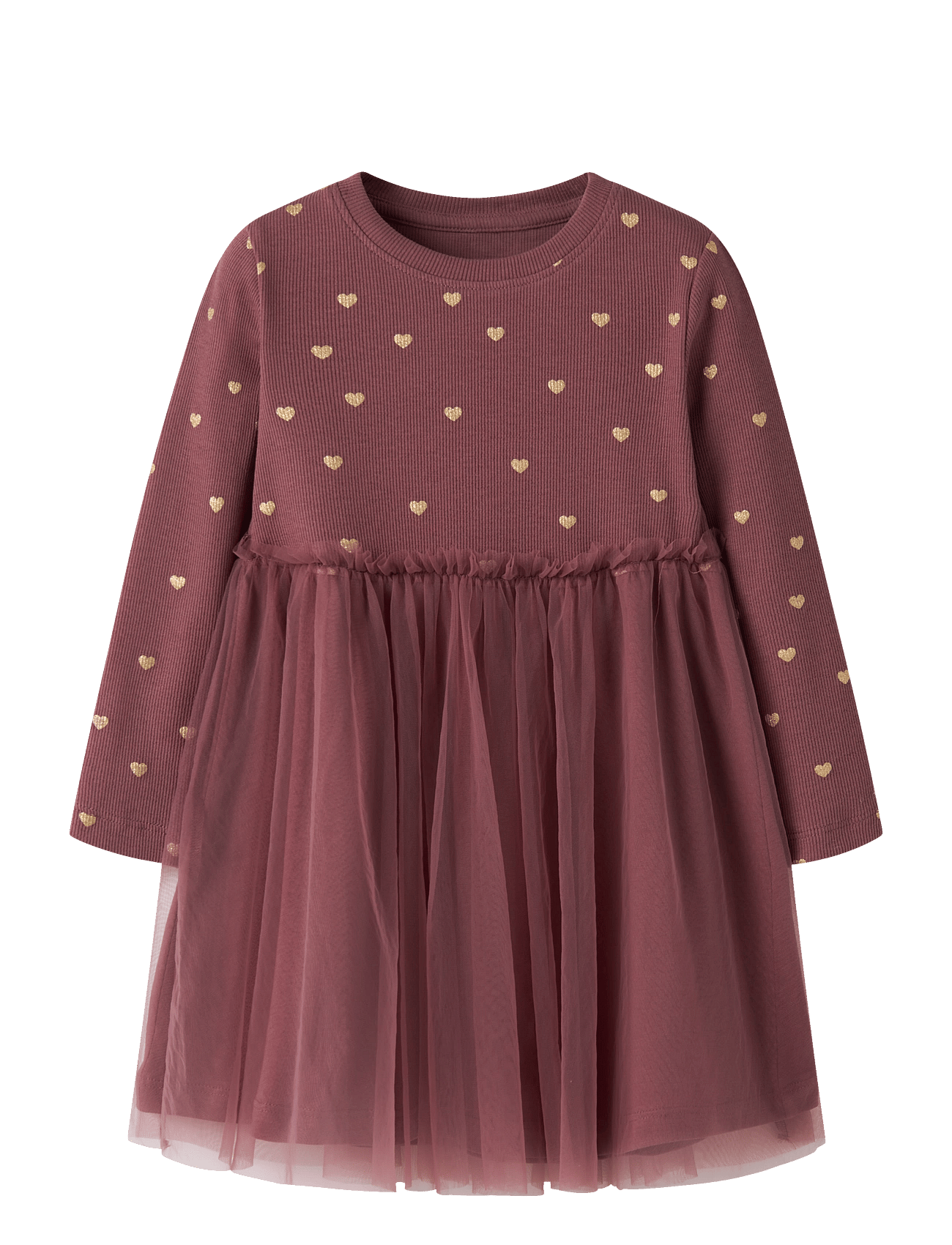 name it Nmfnadja Ls Dress Noos - Burgundy - 122