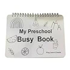 Busy Book Toddler, Busy Book - Bok om lärande i förskolan,Småbarn Förskoleaktivitet Pärm och tidig inlärning Peel and Stick-leksaker för pojkar och flickor 3-5 Utveckla finmotorik