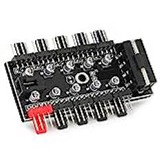 PUSOKEI PC Chassis Fan Hub PWM Control 12V Hub CPU Cooling Fan Splitter Controller 4 Pin Fan PWM Fan Hub SATA / 4D Controller For 12V Motherboard 3Pin / 4Pin Fan(4D)