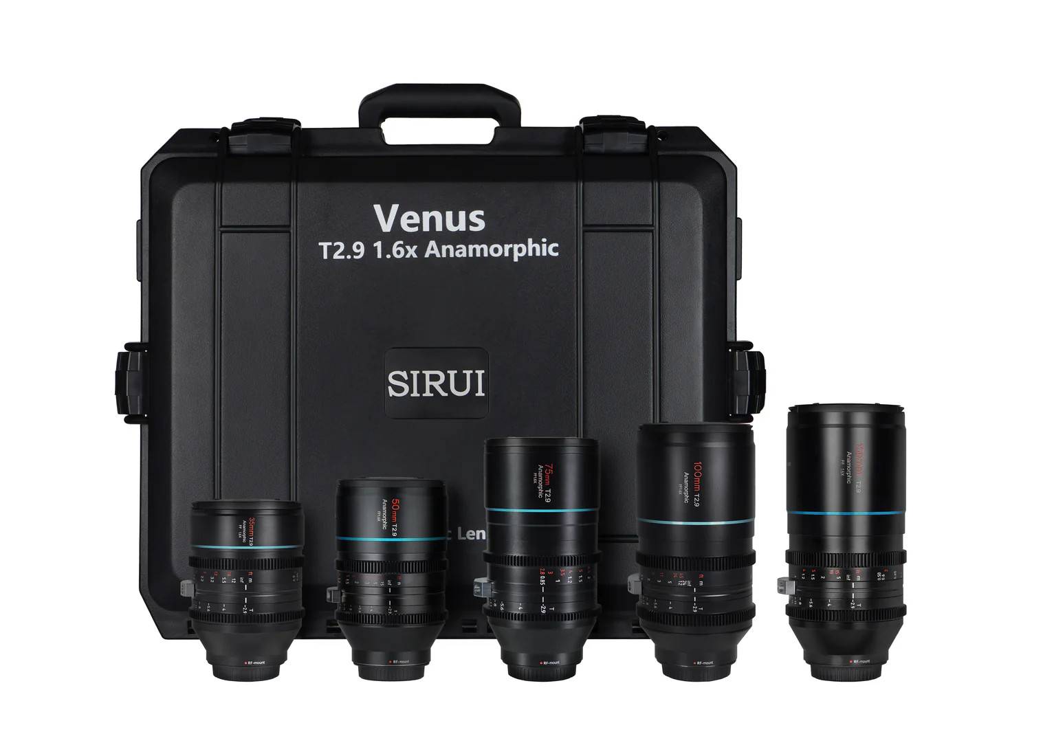 Sirui Venus T2.9 1.6x Full-Frame Anamorphic 5-Lens Kit  35/50/75/100/150mm