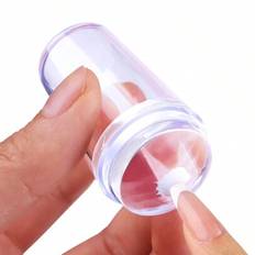 Stämpelplatta för manikyrnagelkonst, transparent handtag med skrapa, stämpelverktygsset för nageldesign, gör-det-själv-stämpel - Genomskinlig