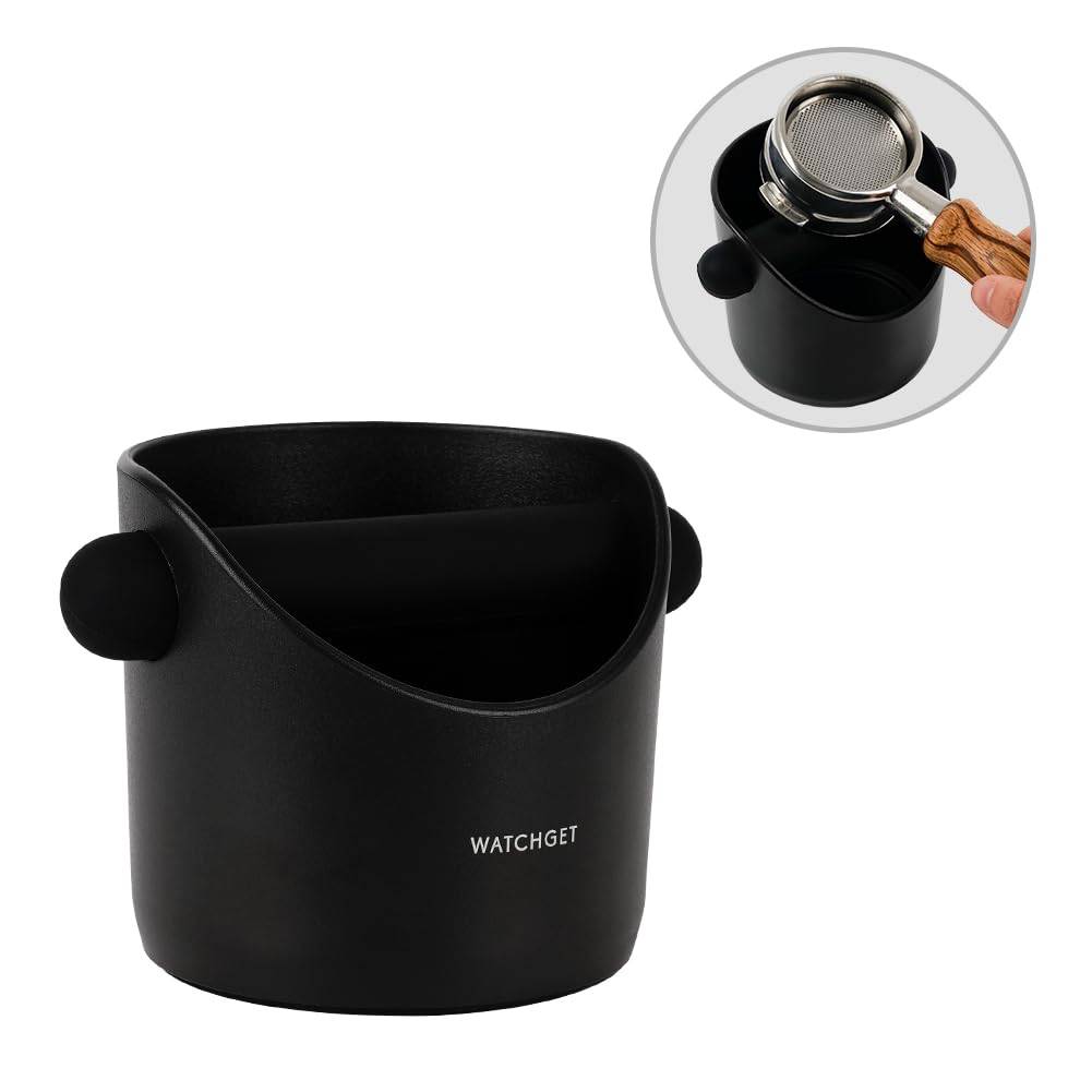 watchget Espresso Knock Box Inch Knock Box ABS Coffee Knock Box Coffee Residue Bucket Coffee Grounds Storage Shock Absorption Removable Base for