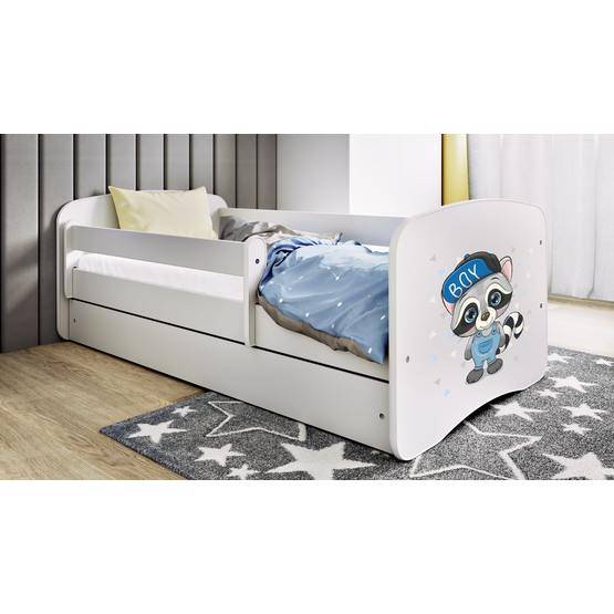 Kocot Kids Barnsäng - Babydreams Vit - Racoon Med Madrass 160x80 Cm