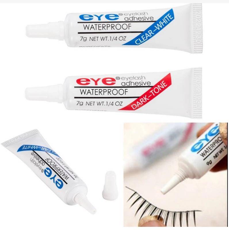 1 st Lösögonfransar Makeup Vattenfast lim Lösögonfranslim Klarvit Mörksvart Vattentät ögonfransar Svart Vit Mode Makeup Tools svart