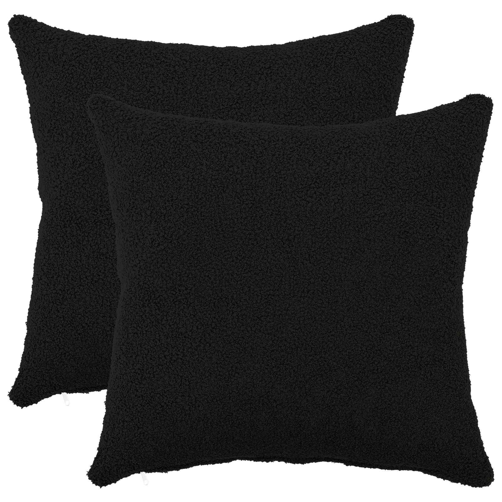 vidaXL Pudebetræk 2 pcs HEERLEN Sort 45 x 45 cm Bouclé