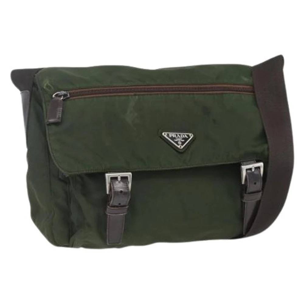 Prada Vintage Pre-owned Nylon Cross Body Bag - Vintage - Dame - Grøn - ONE SIZE - Nylon
