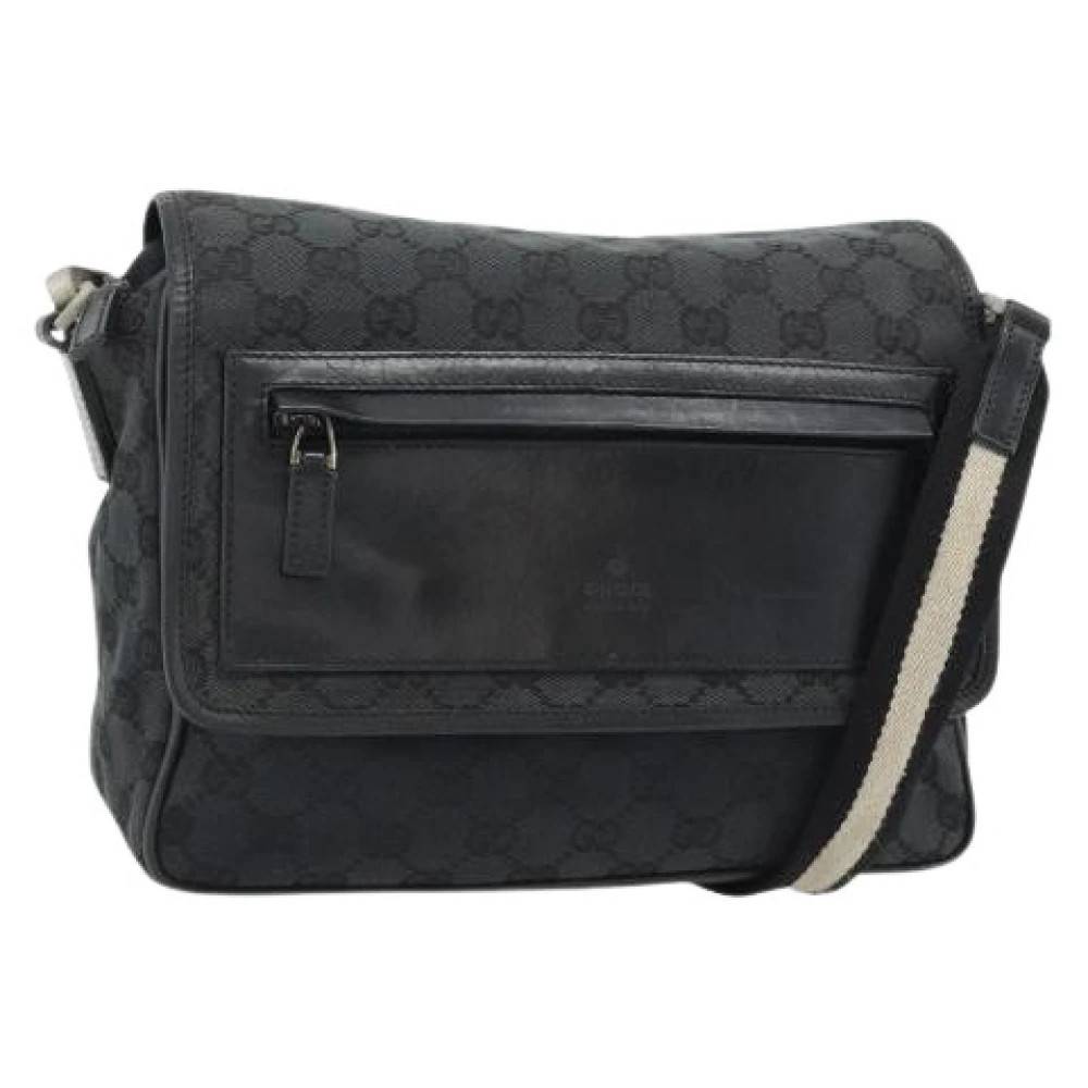 Gucci Vintage - Pre-owned GG Canvas Axelremsväska Vintage - Dam - ONE Size - Läder