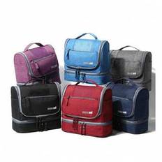 1pc Travel Toiletry Wash Bag, Portable Zipper Makeup Bag, Travel Waterproof Storage Bagtravel Essentials For Vacation Summer Holiday Back To School Sc - Multicolor - Black,Grey,Purple,Wine Red,Sky Blue,Dark Blue