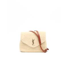 Saint Laurent Shearling Loulou Toy Bag - White (20x16x4 cm)