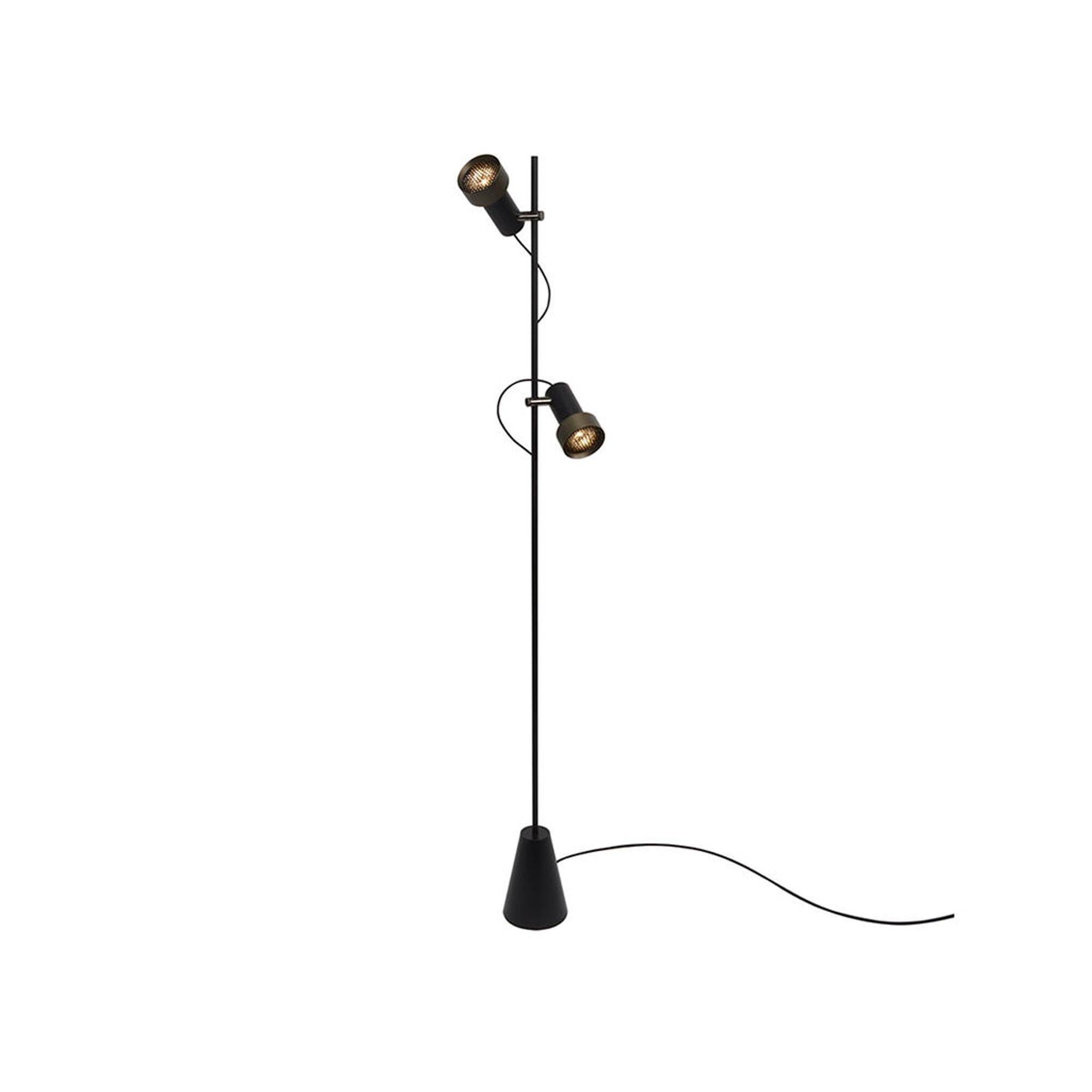 Trizo 21 2Thirty Floor 2 Golvlampa Dimbar Svart/Bronsring - Svart & Brons