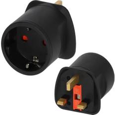Brennenstuhl resekontakt/reseadapter (adapter för reseuttag för anslutning av elektriska apparater med jordad kontakt i länder med British Standard-kontaktsystem) svart