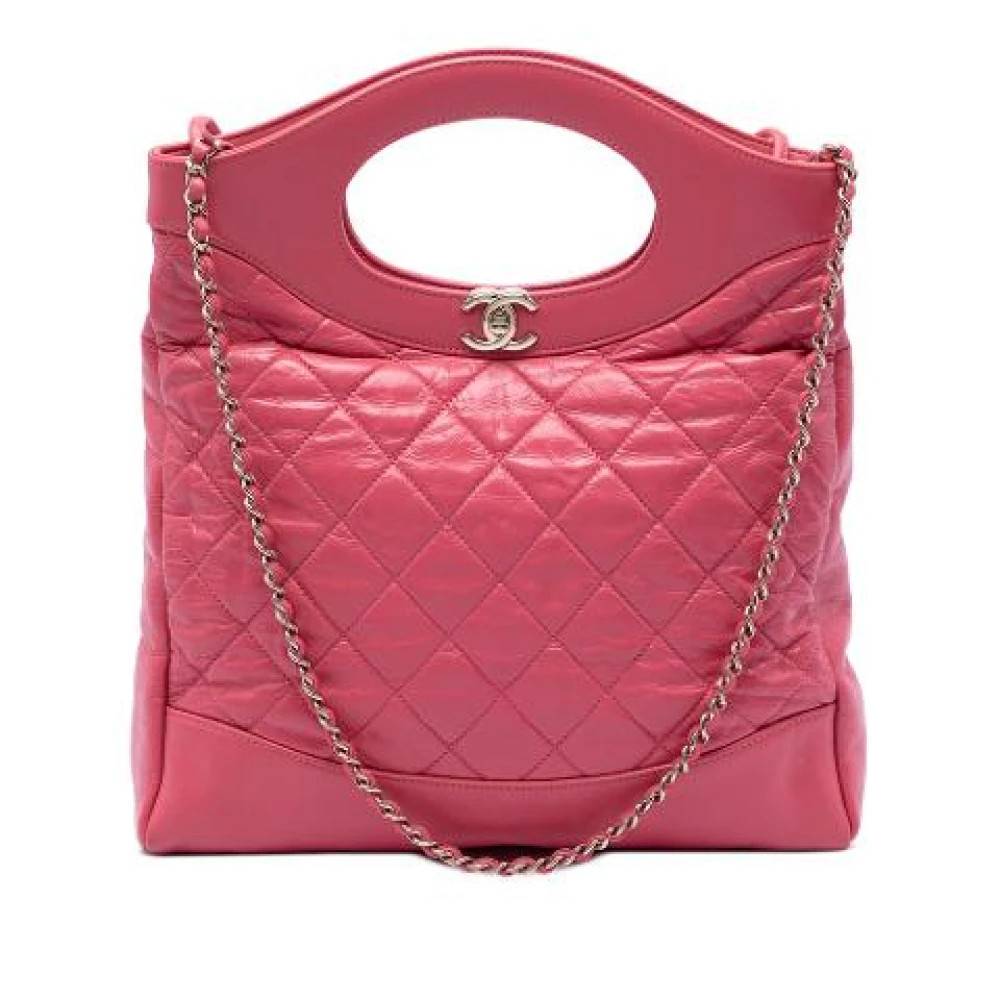 Chanel Vintage Pre-owned Quilted Satchel - Vintage - Dame - Lyserød - ONE SIZE - Læder