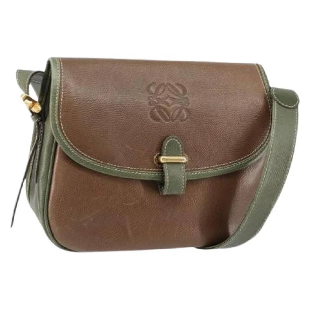 Loewe Pre-owned Pre-owned Læder Skuldertaske - Vintage - Dame - Brun - ONE SIZE - Uld