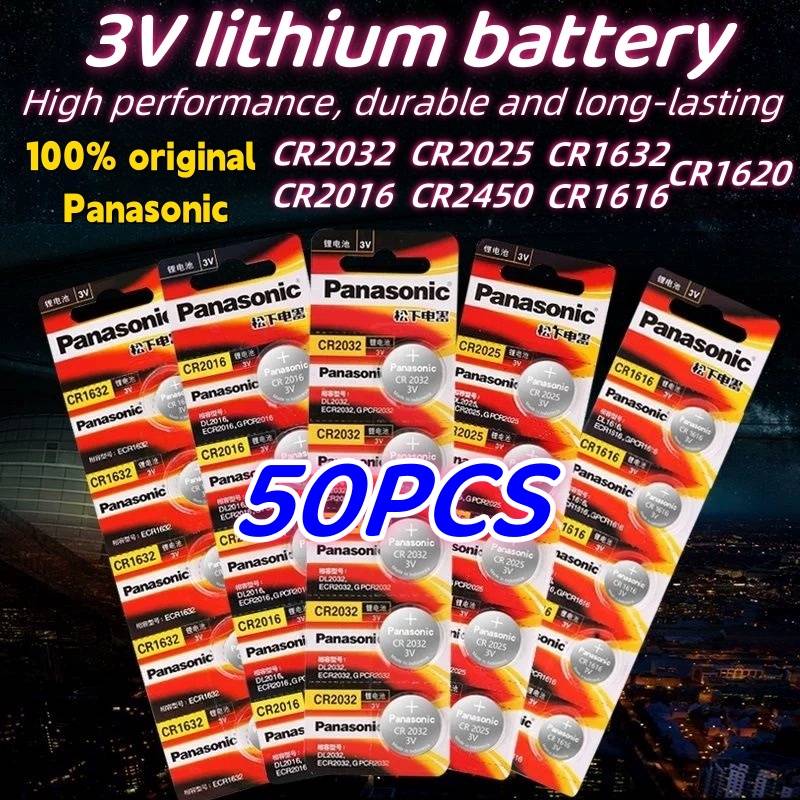 50Pcs Original Panasonic CR2032 CR2025 CR2016 CR1632 CR1616 CR1620 CR2450 CR2430 3V Lithium Battery CR 2032 Watch Batteria