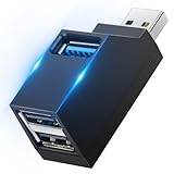 AXFEE 3-port USB 3.0-hub, mini USB-hub med flera USB-portar, 1 USB3.0 2 USB2.0, usb-splitter förlängningsadapter, datahubb för bärbar dator MacBook stationär dator kompatibel med flash-enhet