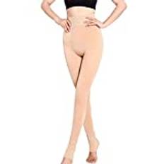 Fioeyr Dam termisk vinter tjock sammet stretchig fleece fodrade leggings byxa elastisk hög midja tight, Hud, en storlek