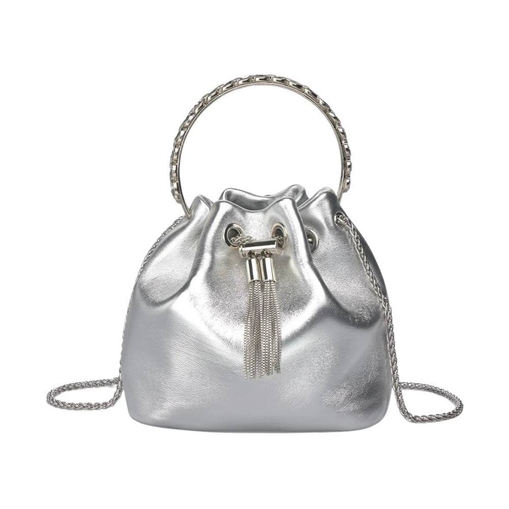 ALMA EN PENA Rhinestone håndtag håndtaske - Tasker - Dame - Grå - ONE SIZE - Uld