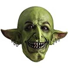 PartyHop Goblin trollkarlsmask latex hela huvudet realistiska masker myt fin klänning för halloween karneval kostym födelsedagsfest (grön)