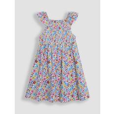 Jojo Maman Bébé Jojo Maman Bébé Blomster Flæsekant Ærme Smocked Kjole - 1.5 - 2 år (86 - 92cm)