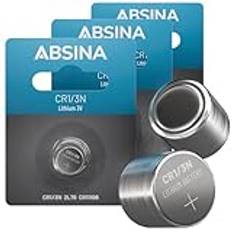 ABSINA 3 x CR1/3N batteri litium 3 V – batteri CR11108 läckagesäker och med lång hållbarhet – CR1/3N batteri med 160 mAh