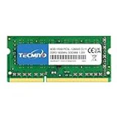 TECMIYO Ram 1RX8 PC3L 12800S 8 GB DDR3 1600 RAM (1 x 8 GB) 1,35 V/1,5 V PC3-12800s DDR3 1600 MHZ SODIMM CL11 icke-ECC obuffrad laptop ram minne minne för Apple MacBook Pro iMac Mini