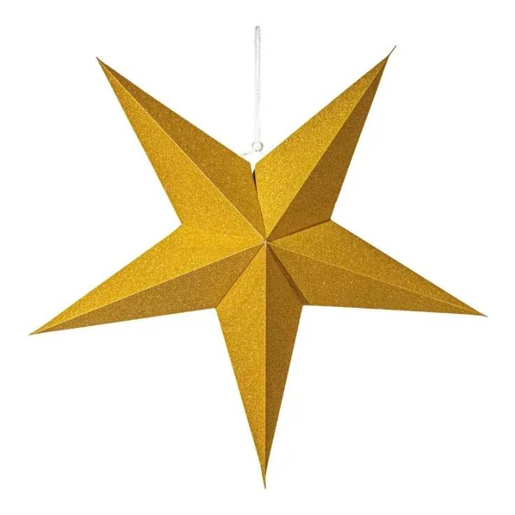 Foldestjerne, Ø60cm, guld, julepynt.