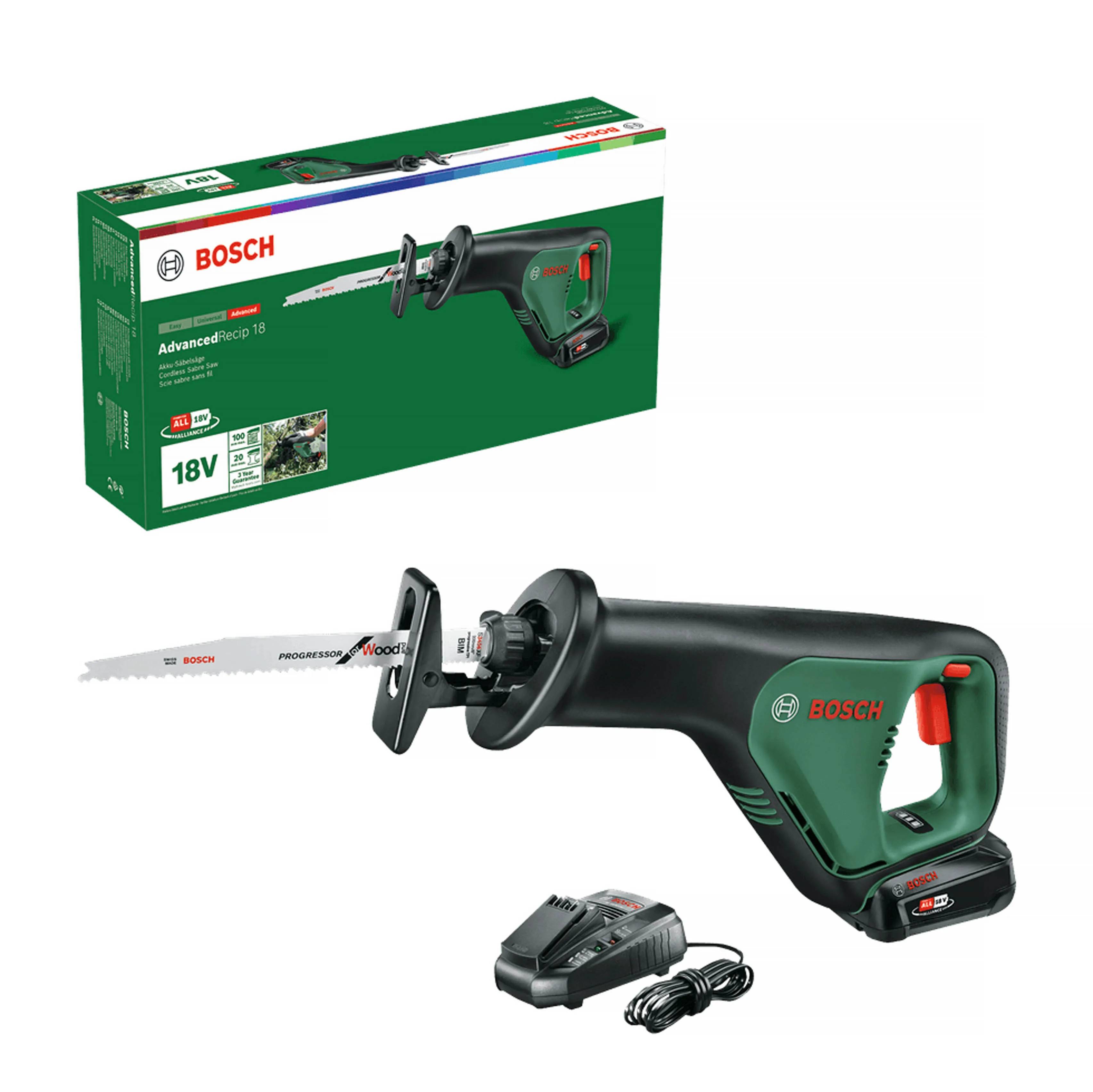 Bosch DIY Tigersav, Advanced Recip 18, med batteri og oplader