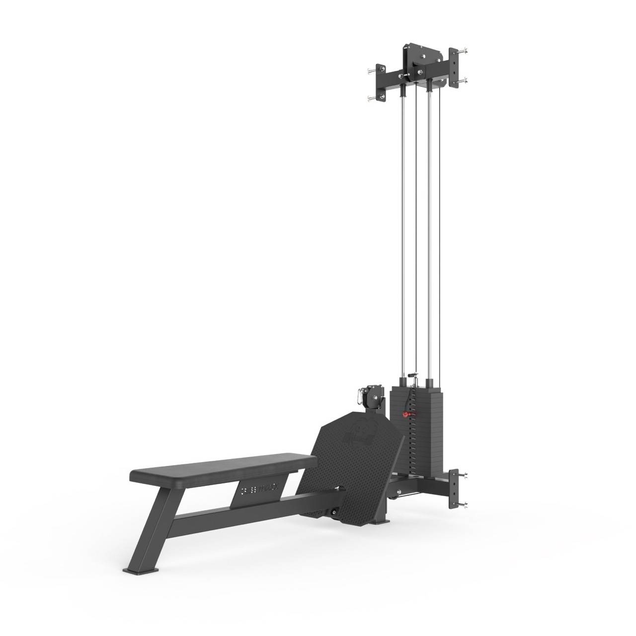 Crossmaxx Cable Low Row kabelstation med 1:1 modstand og 90 kg vægtmagasin til professionel rygtræning