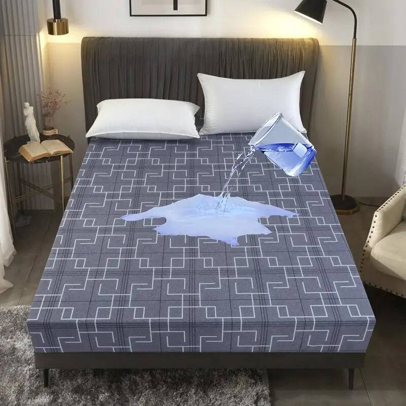 Kuup-Polyester 360° waterproof Cartoon Fitted Sheet Only(no pillowcase) Elastic Band Around Mattress Cover King Size Bed Cover - W1s ai chao / Full 138x190cm