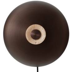 Audo Copenhagen Reverse Væglampe m. Ledning Ø24 cm, Beige/Bruneret Messing