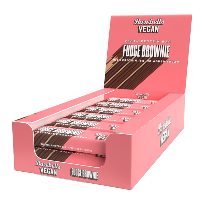 12 x Barebells Vegan Protein Bar, 55 g, Fudge Brownie