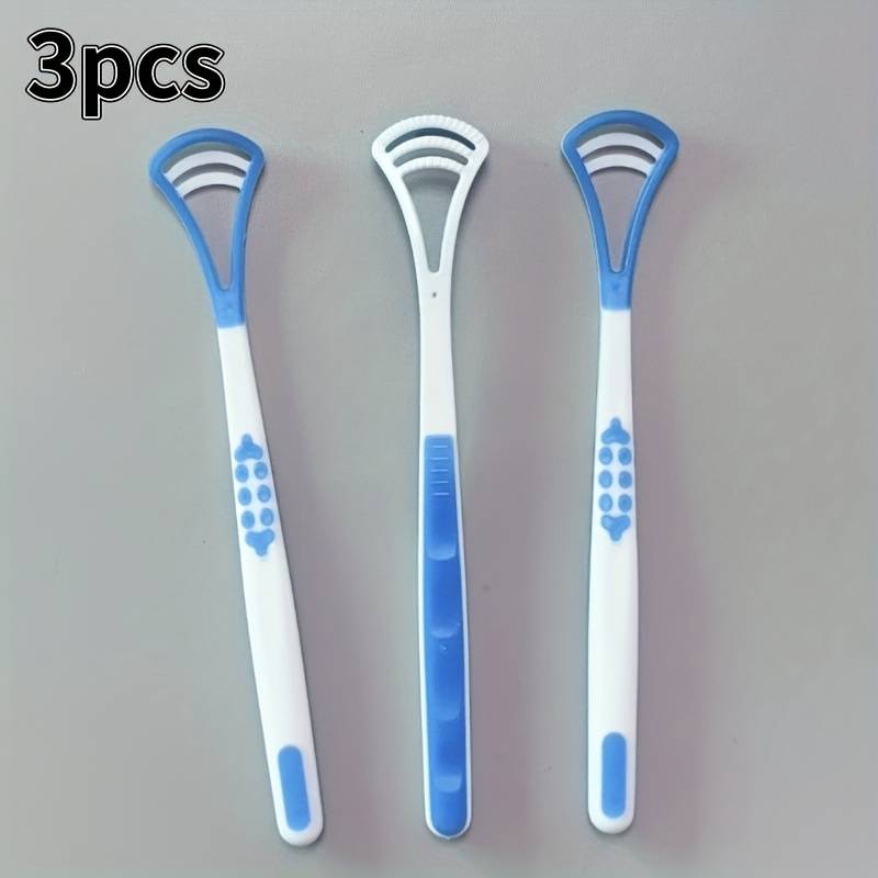 3pcs Tongue Cleaning Brush Silicone Tongue Scraper Household Tongue Coating Cleaning Tool On The Go