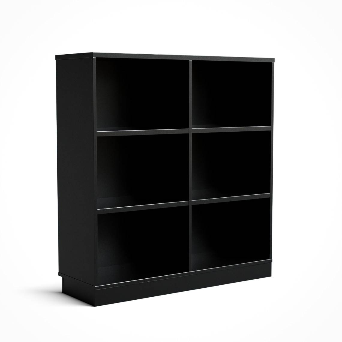 Öppet kontorsskåp Crito 300 - 125x116x39 cm, Färg Svart, Underrede Sockel