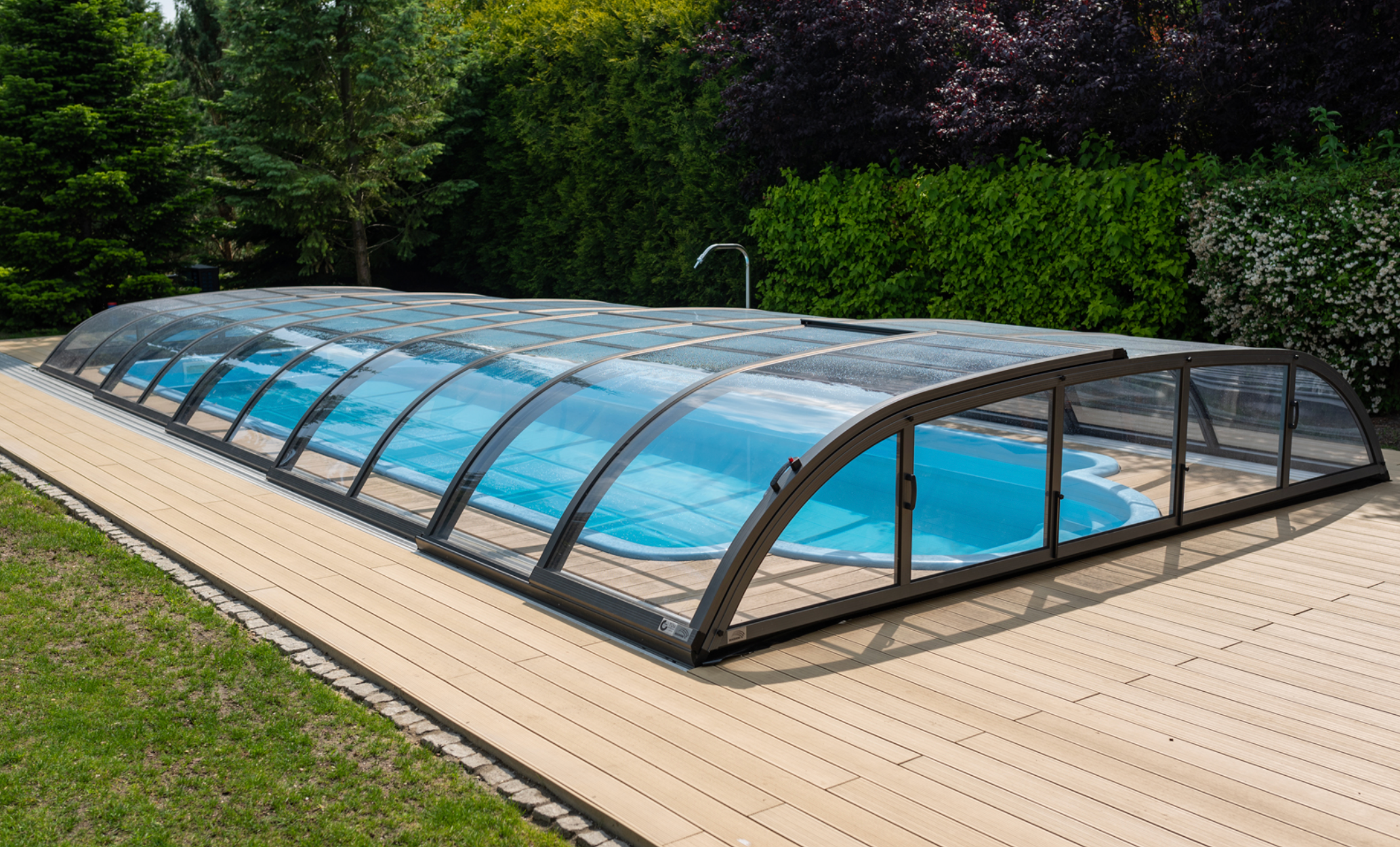 Pooltak Lillehammer 8,61 × 4,20 x 0,97m Kanalplast Antracit