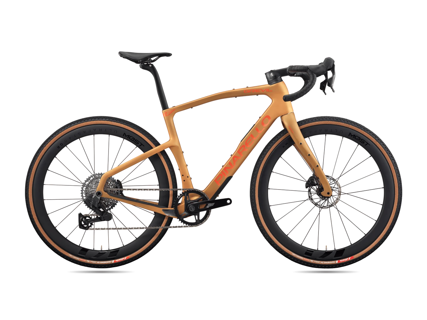 Pinarello Grevil F5 2026 - SRAM Rival AXS 1x12sp - MOST Gravel Carbon 45 - 064 / 575 / namib brown