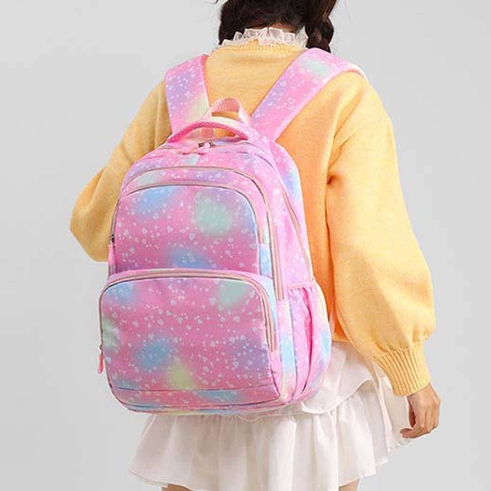 Daypack Nylon Backpack Casual Students School Bag Laptop Bag Three-piece School Bag Set  Outdoor