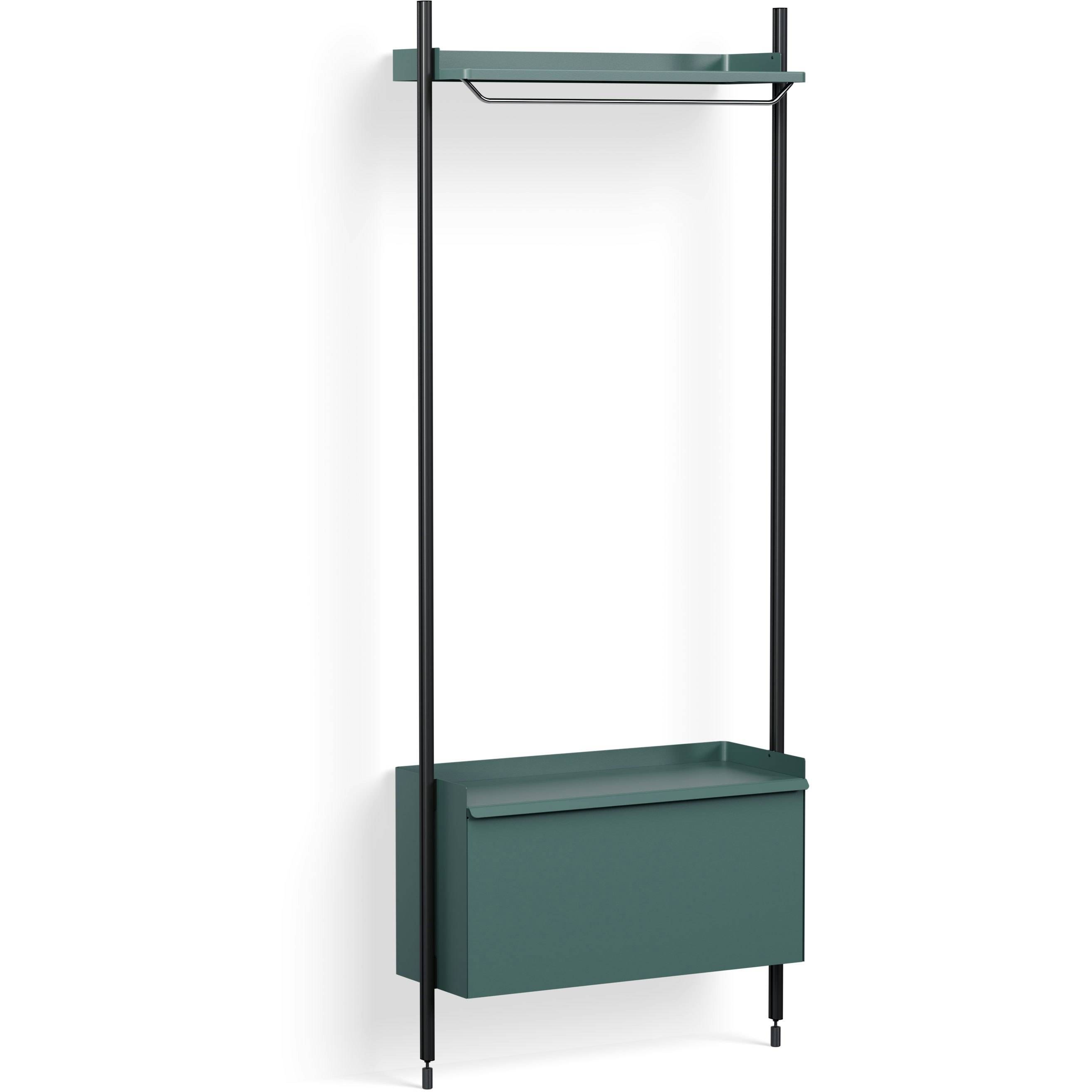 Hay Pier System 1001 1 Column Ps Blue / Black - Modulära hyllsystem Stål Blå - AB853-B520-AI80