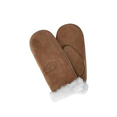 UGG SHEEPSKIN EMBROIDER CHESTNUT MITTENS