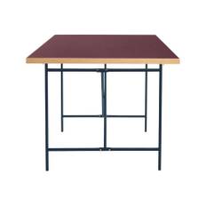 PLEASE WAIT to be SEATED EIERMANN2 Dining Table (200x90 cm) Spisebord Burgundy Linoleum & Navy Blue