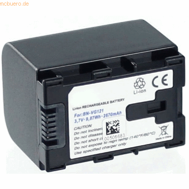 k.A. Akku für Jvc BN-VG121 Li-Ion 3,7 Volt 2670 mAh schwarz