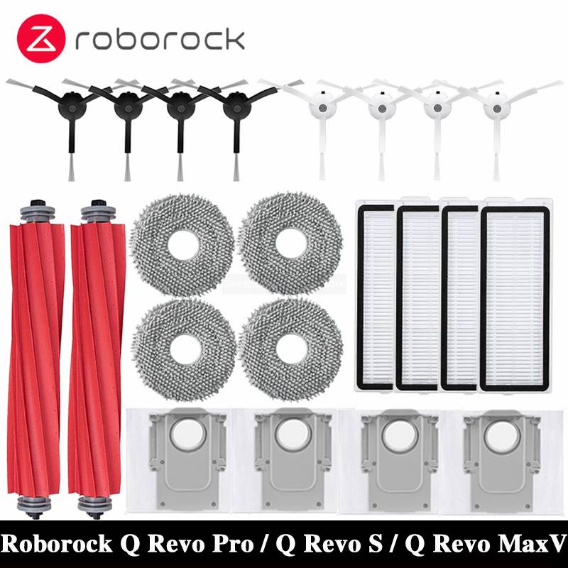 Roborock Q Revo MaxV / Q Revo S / Q Revo Pro Robot Vacuums Cleaner Accessory Dust Bag Main Side Brush HEPA Filter Mop Cloths Spa