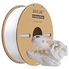 JAMG HE High Speed PLA+-filament, 1,75 mm 1 kg Hi-Speed PLA+ 3D-skrivarfilament ± 0,01 dimensionell noggrannhet 3D-utskrift filament Cardboard Spool Fits för de flesta FDM 3D-skrivare (1 kg, vit)