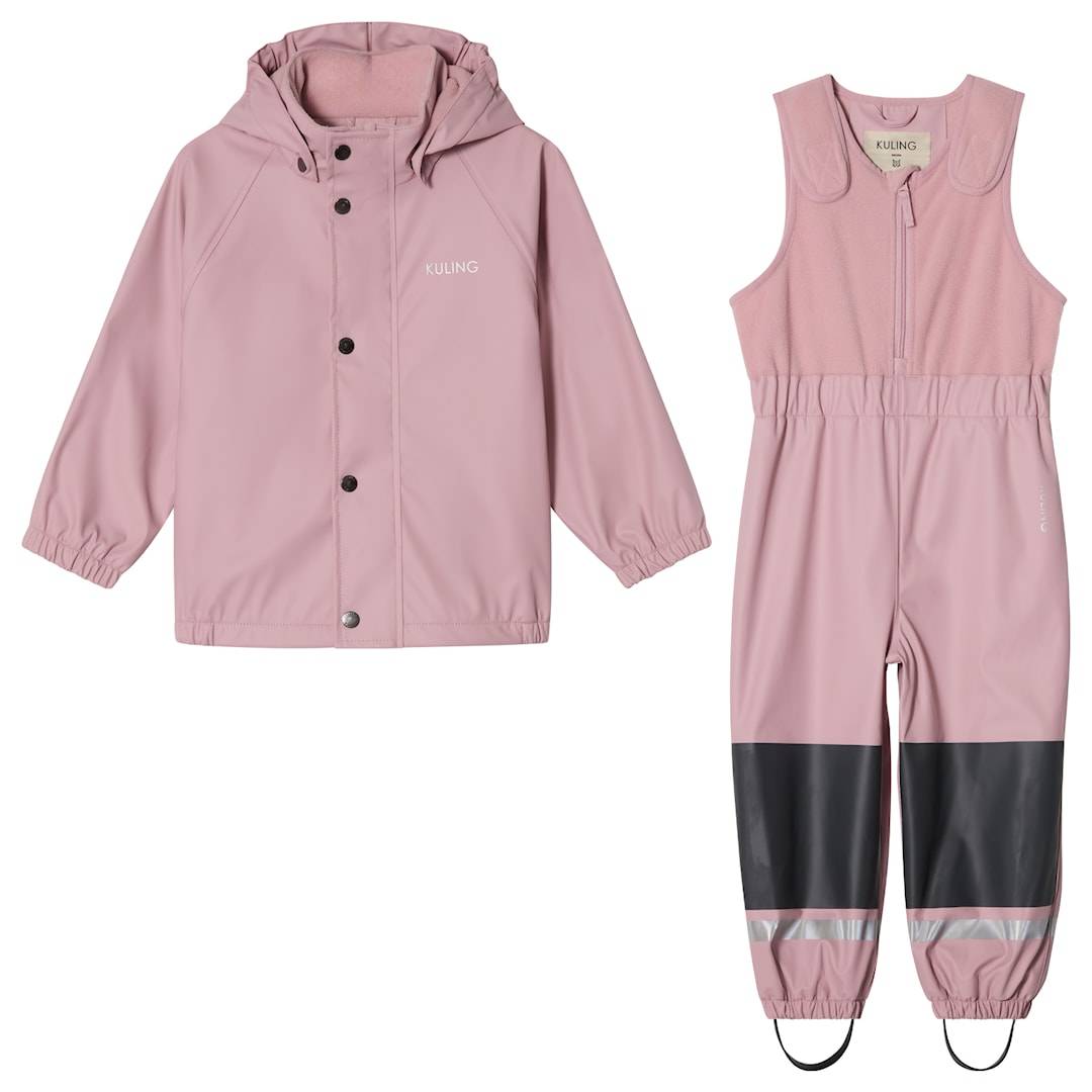 Kuling Ottawa Fodrat Regnställ Dusty Pink Dusty Pink 74/80 cm Rain Rosa 74/80 cm Flickor