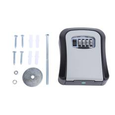 Key Lock Box Wall Mounted Multifunctional 4 Digit Combination Lock Box Theft Proof Key Safe Storage