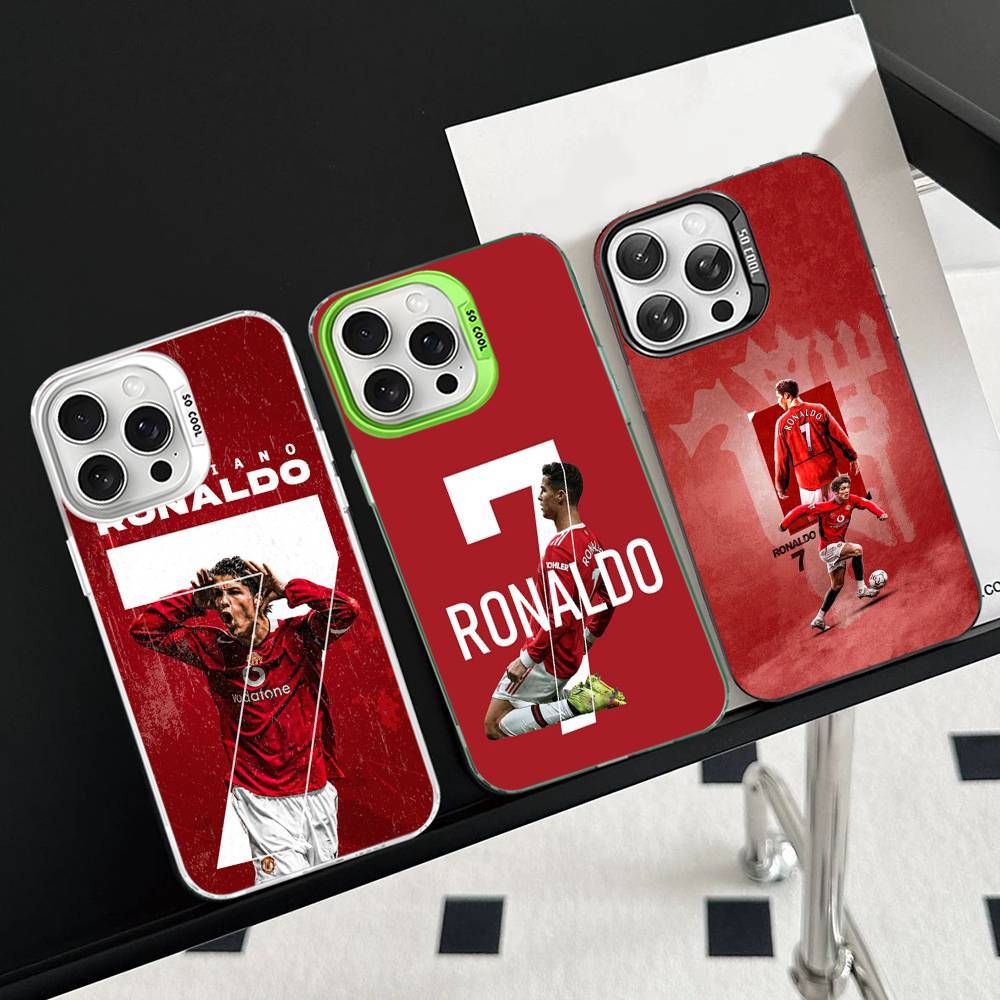 Kända Fotbollsspelare C-CR7 FärgTelefonfodral För iPhone 17 16 15 14 13 12 11 Pro Max Plus Pro Skal white