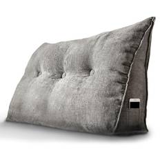 Björn&Schiller ryggdyna grå, 100 cm - Läskudde för säng och soffa, kildyna, ryggdyna för vägg, huvudgavel kudde mjuk, sittdyna, väggdyna, stor med tvättbart överdrag, perfekt att luta sig mot i sängen