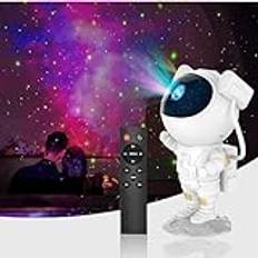 Astronaut Stern Galaxy Projektor USB LED barn nattlampa med timer,LED-stjärnprojektor lampa barn nattlampa med Fernbedienung Starry Stern Mouth Timer