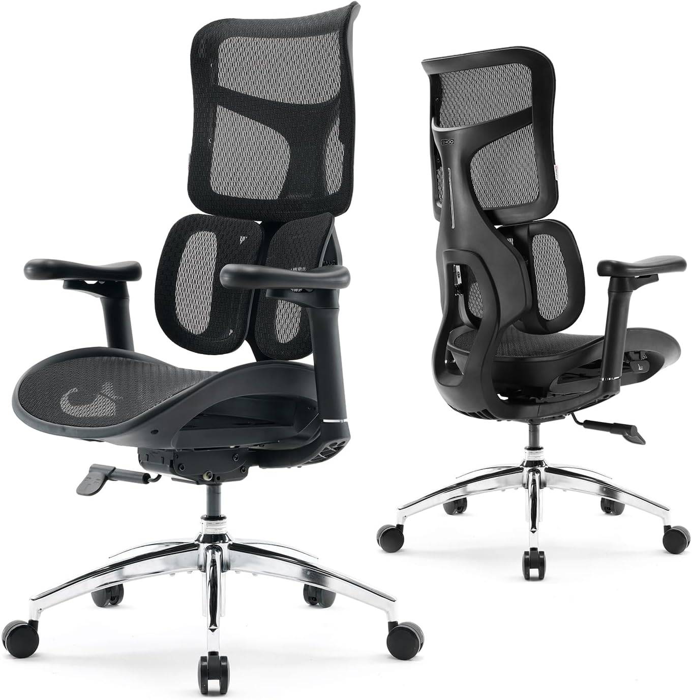 SIHOO Doro S100 Ergonomic Office Chair - Double Dynamic Lumbar Support & 5-Point Adjustable Backrest