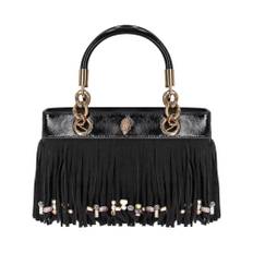 Kurt Geiger, Tasker , Dame, Sort, ONE SIZE, Læder, Sort Frynse Lædertaske